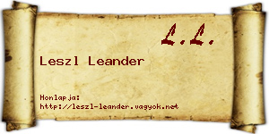 Leszl Leander névjegykártya